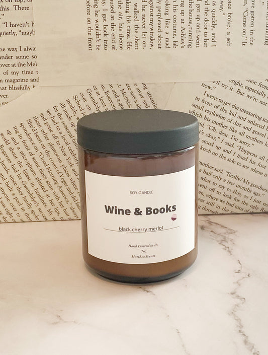 Wine & Books Candle